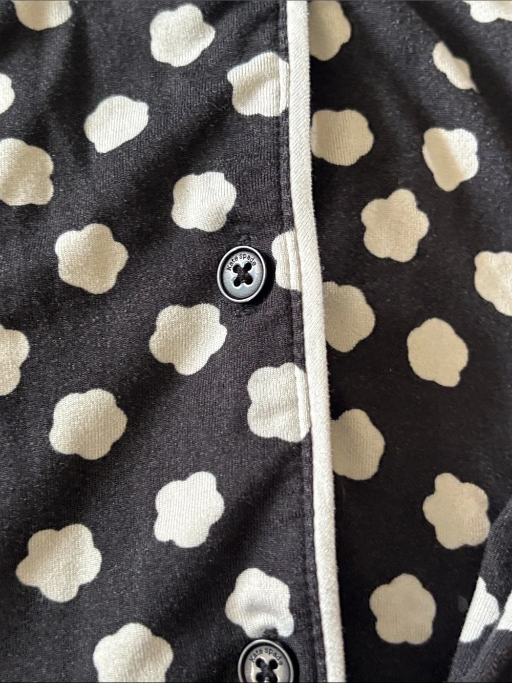kate spade Black and White cloud Dot Pajama Set